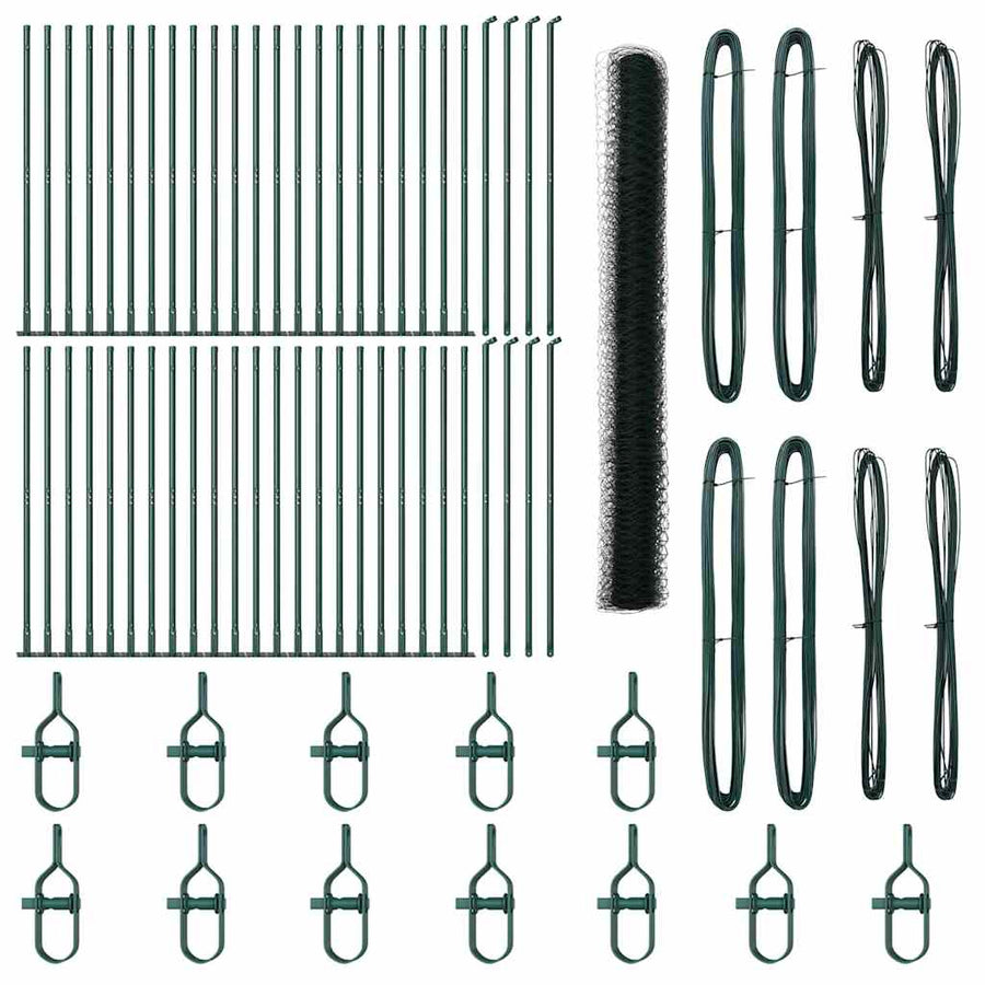 Afrasteringspaal Groen 100 x 1,4 m (36 mm gaas) Staal en PVC