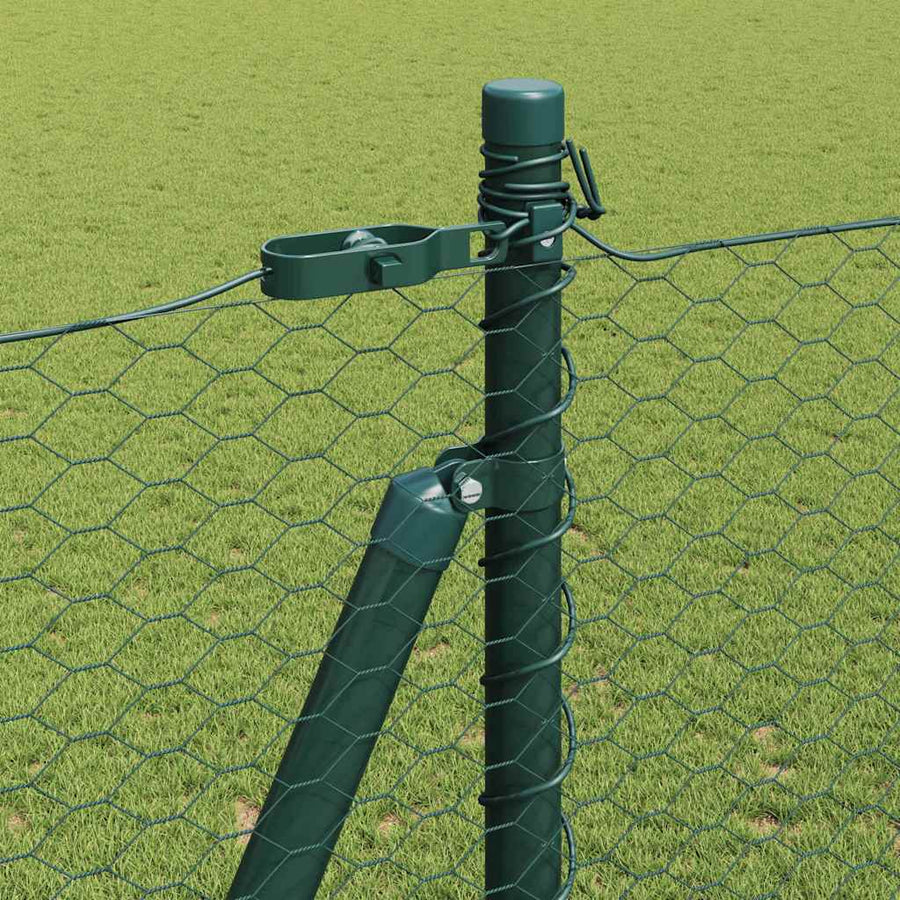 Afrasteringspaal Groen 100 x 1,5 m (25 mm gaas) Staal en PVC