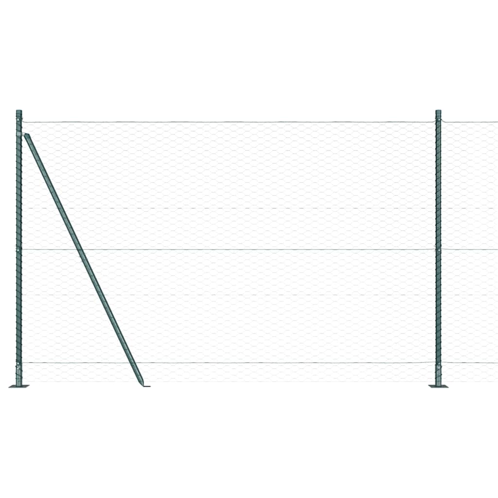 Afrasteringspaal Groen 100 x 1,5 m (36 mm gaas) Staal en PVC