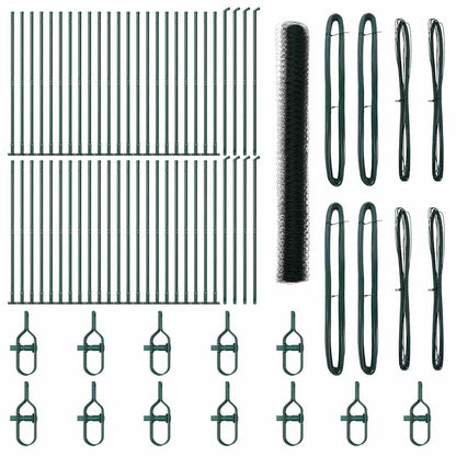 Afrasteringspaal Groen 100 x 1,5 m (36 mm gaas) Staal en PVC