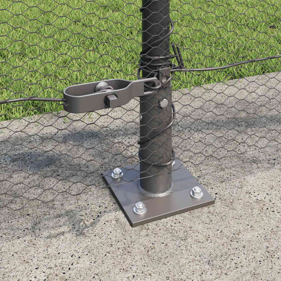 Afrasteringspaal Grijs 10 x 0,8 m (13 mm gaas) Staal en PVC