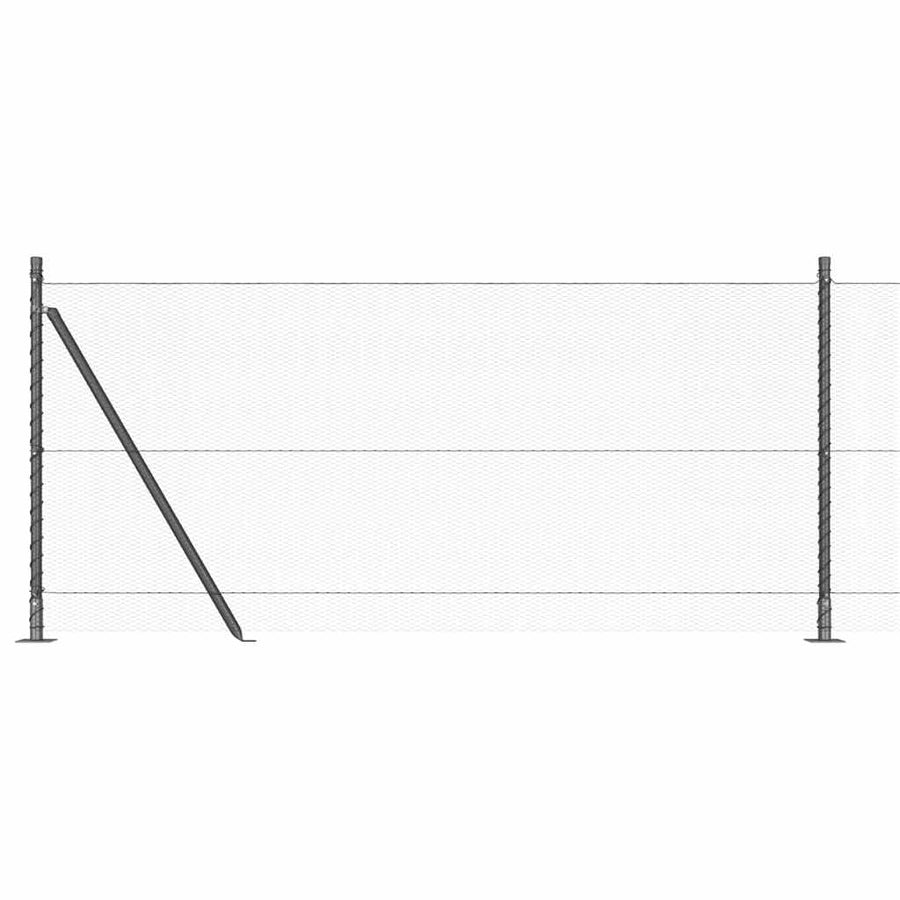 Afrasteringspaal Grijs 10 x 0,8 m (13 mm gaas) Staal en PVC