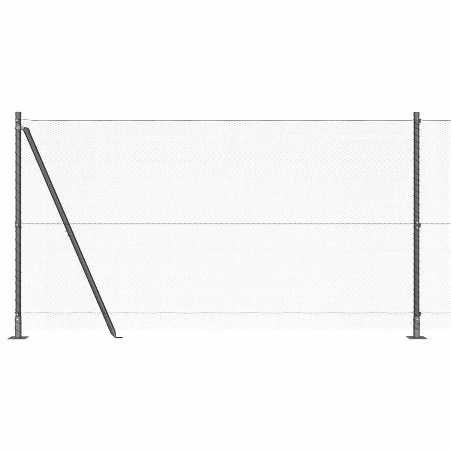 Afrasteringspaal Grijs 10 x 1,2 m (13 mm gaas) Staal en PVC