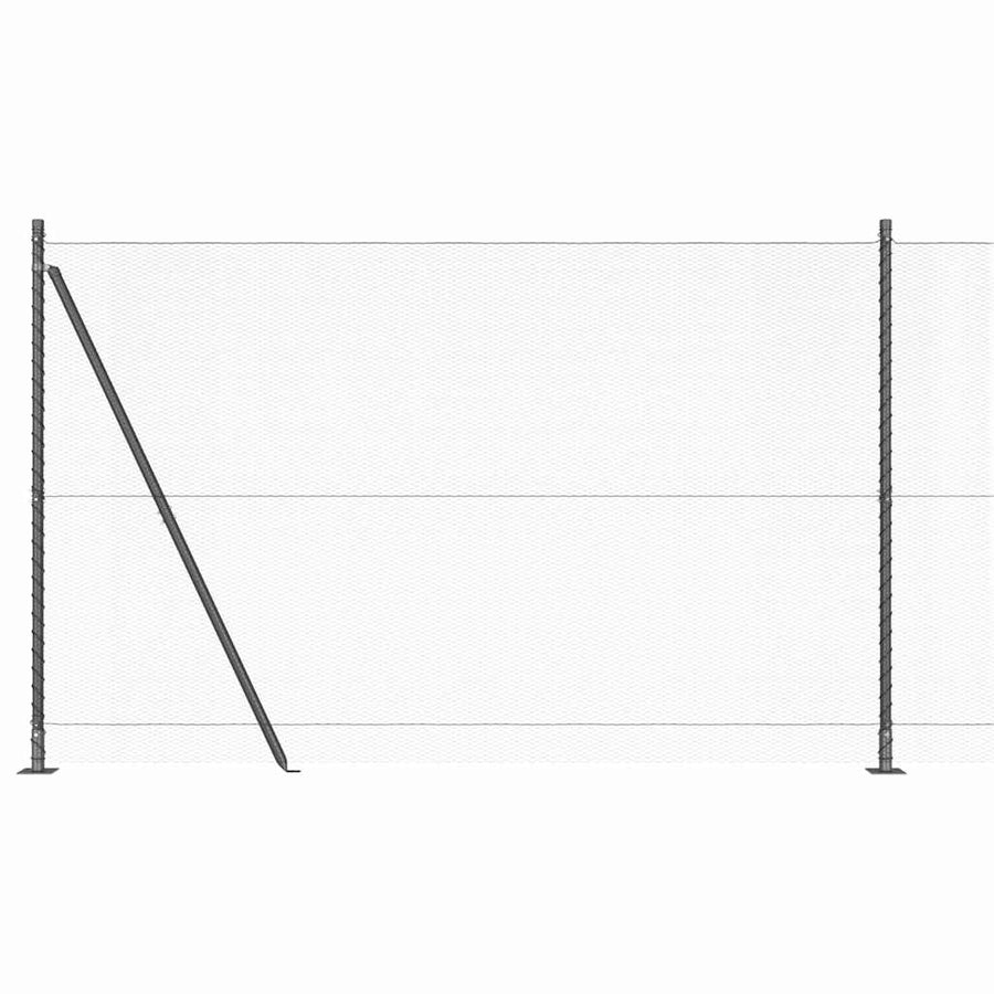 Afrasteringspaal Grijs 10 x 1,5 m (13 mm gaas) Staal en PVC