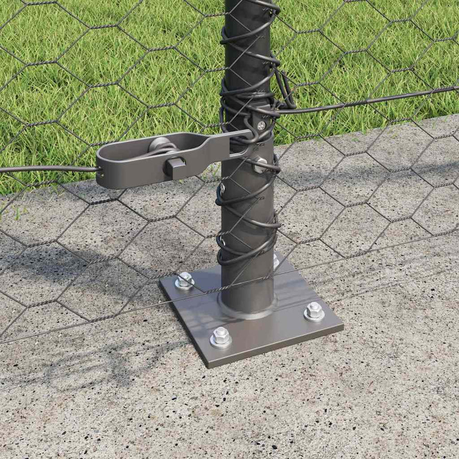Afrasteringspaal Grijs 10 x 1,6 m (36 mm gaas) Staal en PVC