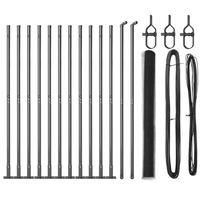 Afrasteringspaal Grijs 25 x 1,6 m (25 mm gaas) Staal en PVC