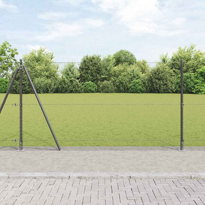 Afrasteringspaal Grijs 50 x 1,2 m (13 mm gaas) Staal en PVC