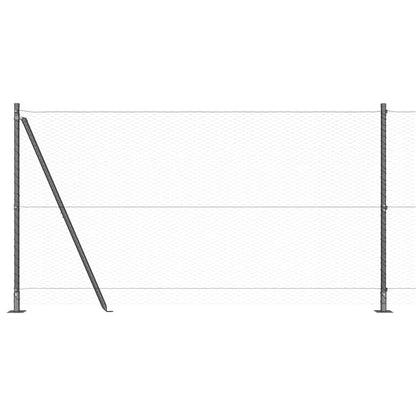 Afrasteringspaal Grijs 50 x 1,2 m (25 mm gaas) Staal en PVC