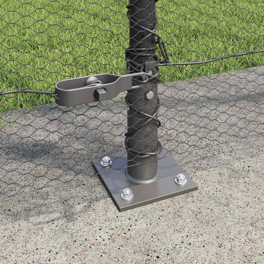 Afrasteringspaal Grijs 50 x 1,5 m (13 mm gaas) Staal en PVC