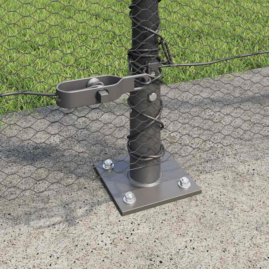 Afrasteringspaal Grijs 50 x 1,5 m (13 mm gaas) Staal en PVC
