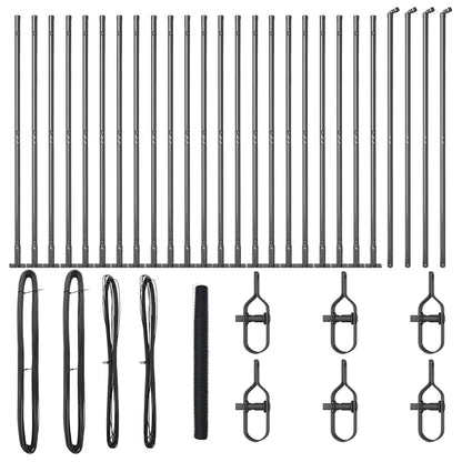 Afrasteringspaal Grijs 50 x 1,5 m (36 mm gaas) Staal en PVC