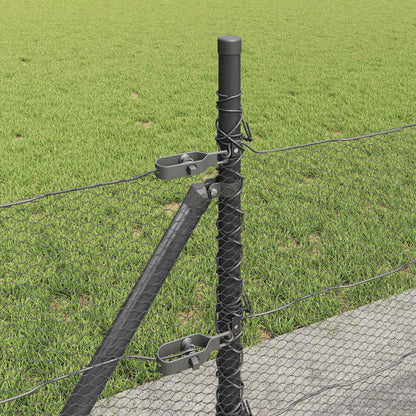 Afrasteringspaal Grijs 100 x 0,5 m (13 mm gaas) Staal en PVC