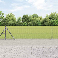 Afrasteringspaal Grijs 100 x 0,5 m (50 mm gaas) Staal en PVC