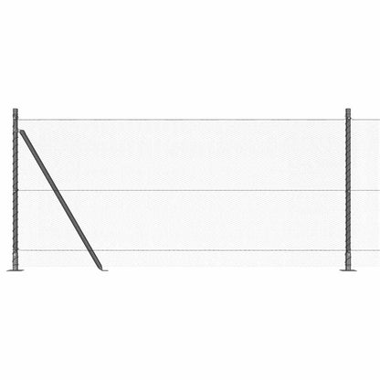 Afrasteringspaal Grijs 100 x 0,8 m (13 mm gaas) Staal en PVC