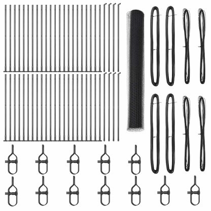 Afrasteringspaal Grijs 100 x 1,2 m (13 mm gaas) Staal en PVC