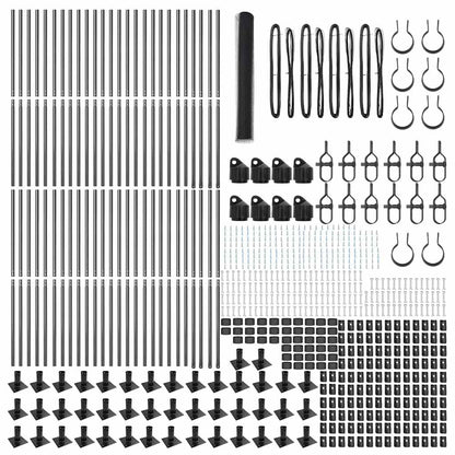Afrasteringspaal Grijs 100 x 1,2 m (13 mm gaas) Staal en PVC