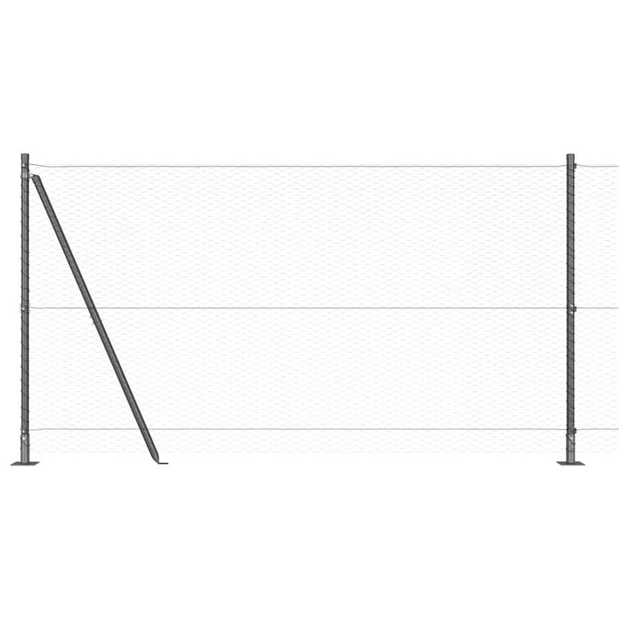 Afrasteringspaal Grijs 100 x 1,2 m (25 mm gaas) Staal en PVC
