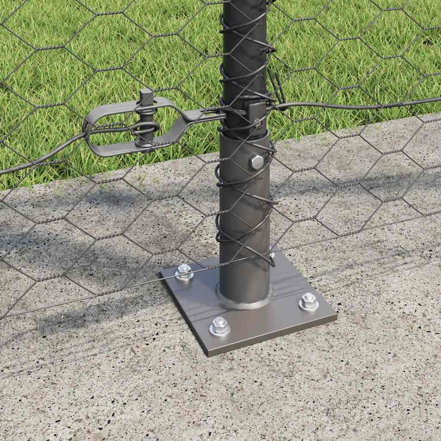 Afrasteringspaal Grijs 100 x 1,2 m (36 mm gaas) Staal en PVC