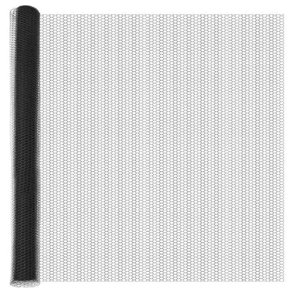 Afrasteringspaal Grijs 100 x 1,5 m (25 mm gaas) Staal en PVC