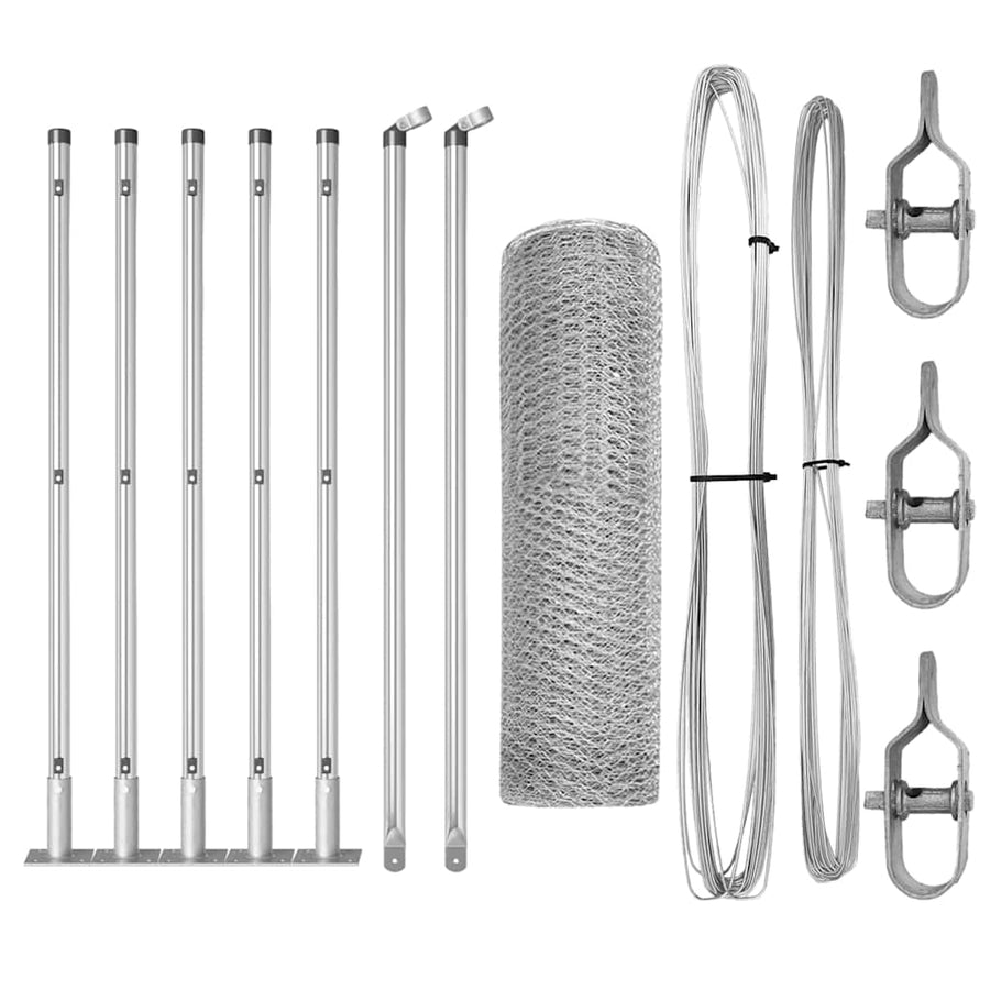 Afrasteringspaal Zilver 10 x 0,4 m (13 mm gaas) Staal