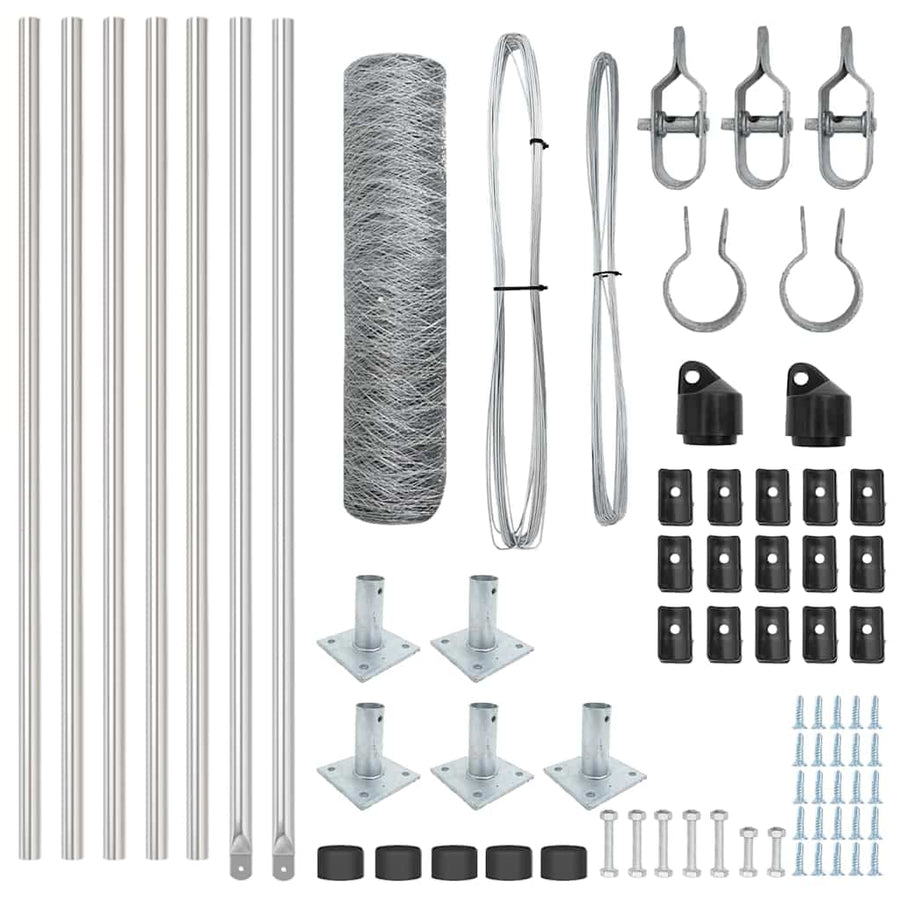 Afrasteringspaal Zilver 10 x 0,4 m (50 mm mesh) Staal