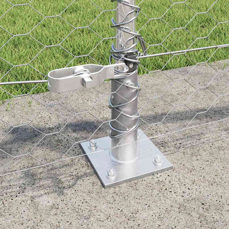 Afrasteringspaal Zilver 10 x 0,5 m (36 mm gaas) Staal