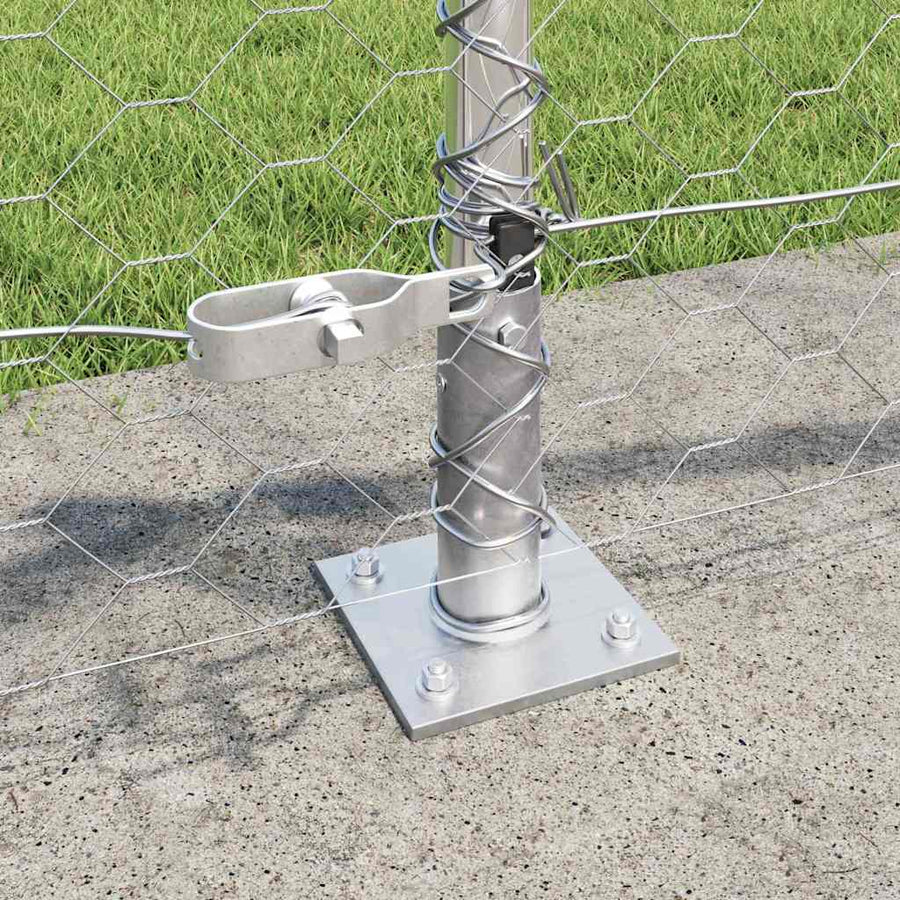 Afrasteringspaal Zilver 10 x 0,5 m (50 mm gaas) Staal