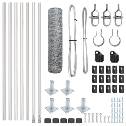 Afrasteringspaal Zilver 10 x 0,5 m (50 mm gaas) Staal