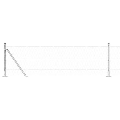 Afrasteringspaal Zilver 10 x 0,6 m (25 mm gaas) Staal