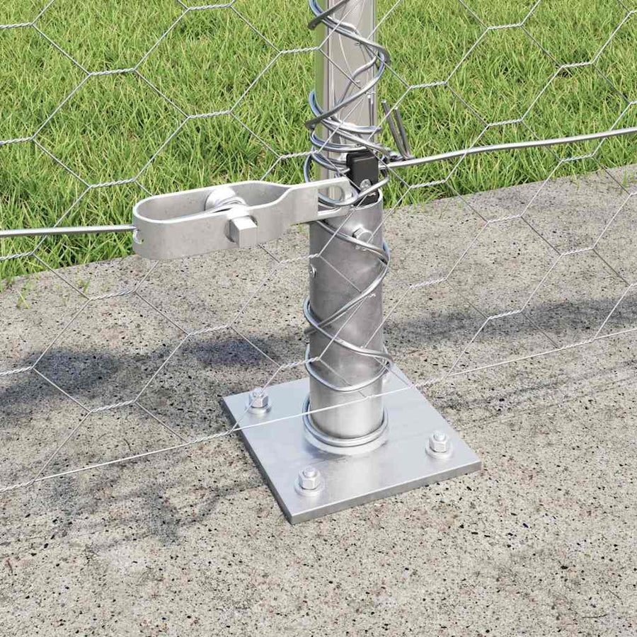 Afrasteringspaal Zilver 10 x 0,6 m (50 mm gaas) Staal
