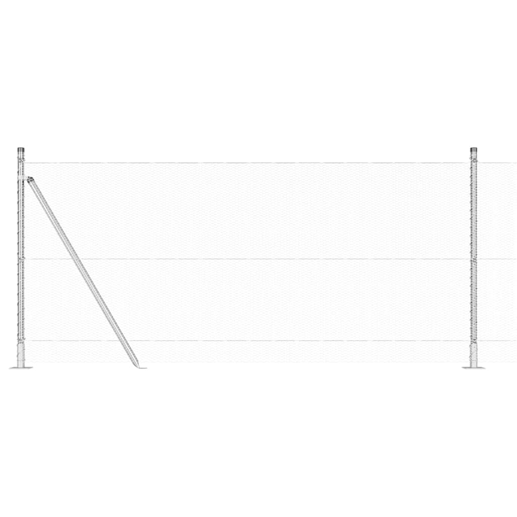Afrasteringspaal Zilver 10 x 0,8 m (13 mm gaas) Staal