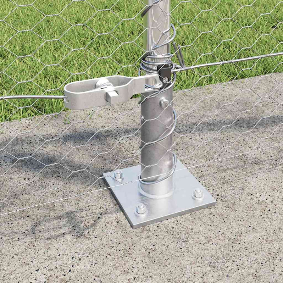 Afrasteringspaal Zilver 10 x 0,8 m (25 mm gaas) Staal