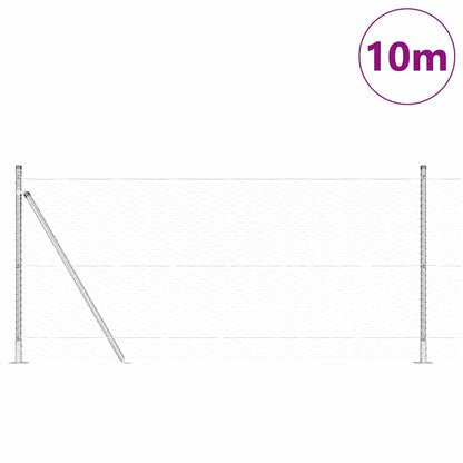 Afrasteringspaal Zilver 10 x 0,8 m (36 mm gaas) Staal