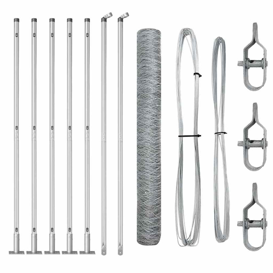 Afrasteringspaal Zilver 10 x 0,8 m (50 mm gaas) Staal
