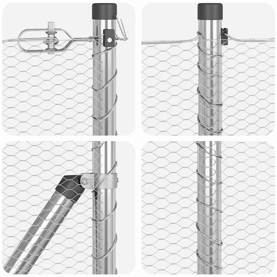 Afrasteringspaal Zilver 10 x 1 m (13 mm gaas) Staal