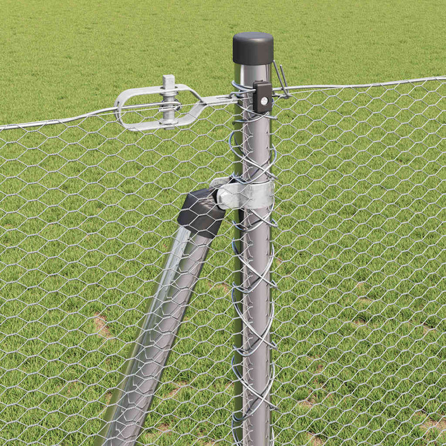Afrasteringspaal Zilver 10 x 1,2 m (13 mm gaas) Staal
