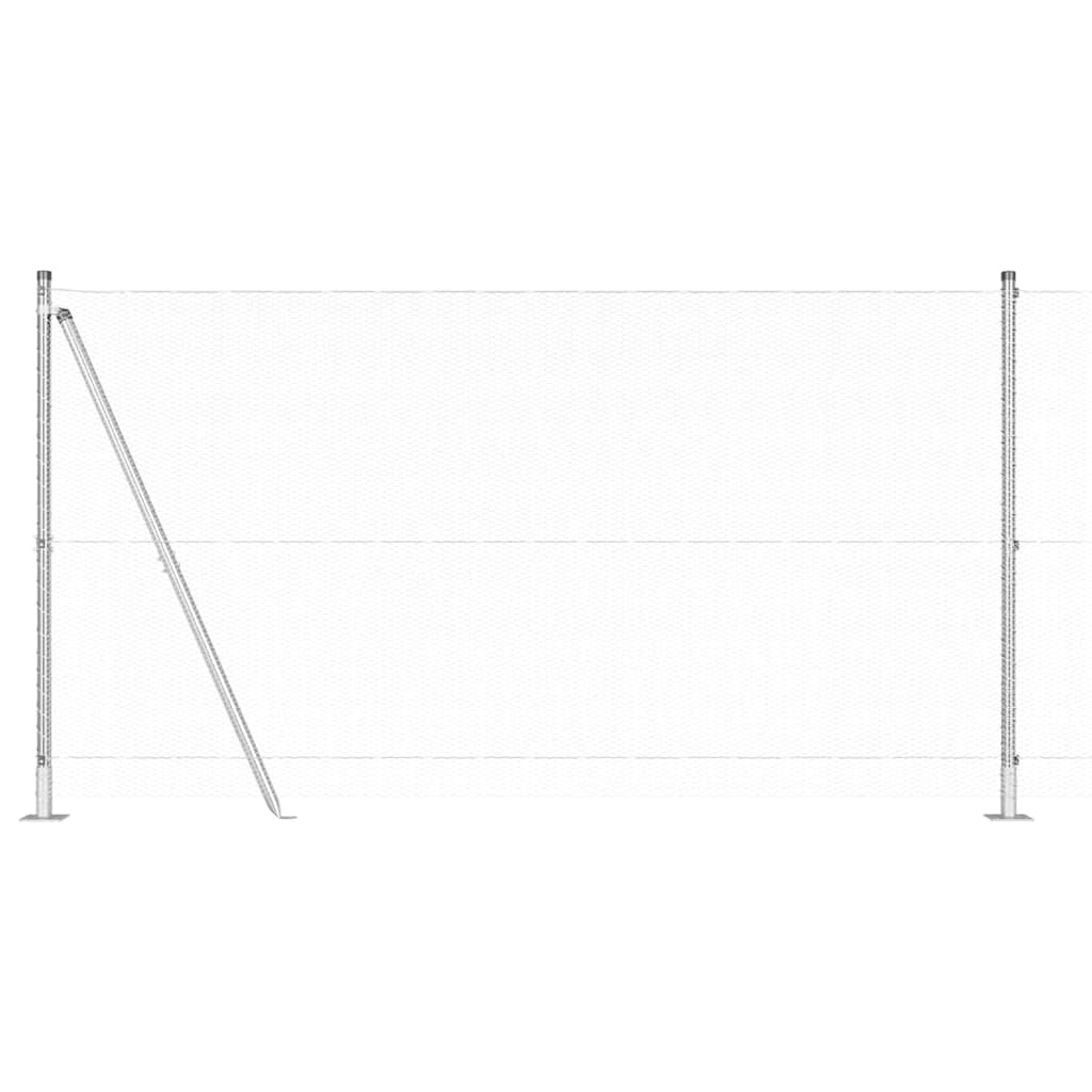 Afrasteringspaal Zilver 10 x 1,2 m (13 mm gaas) Staal