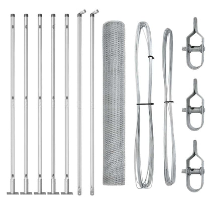 Afrasteringspaal Zilver 10 x 1,2 m (13 mm gaas) Staal