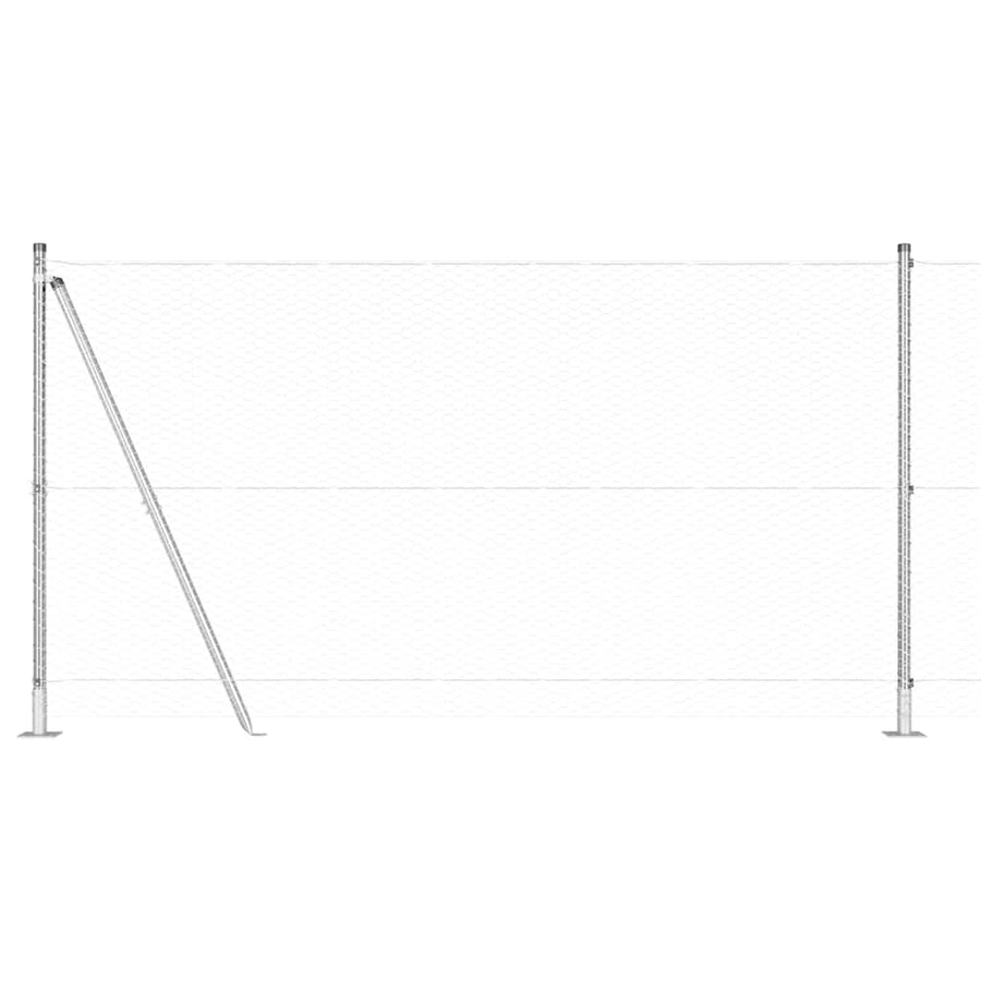 Afrasteringspaal Zilver 10 x 1,2 m (25 mm gaas) Staal