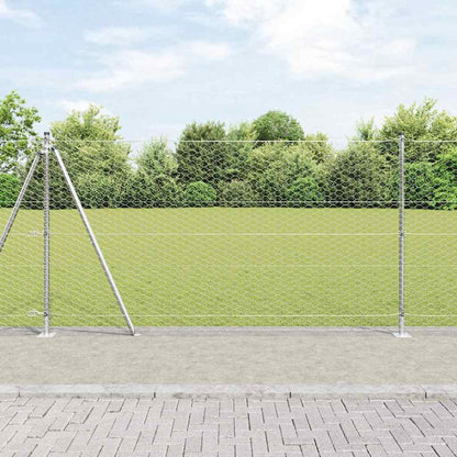 Afrasteringspaal Zilver 10 x 1,2 m (36 mm gaas) Staal