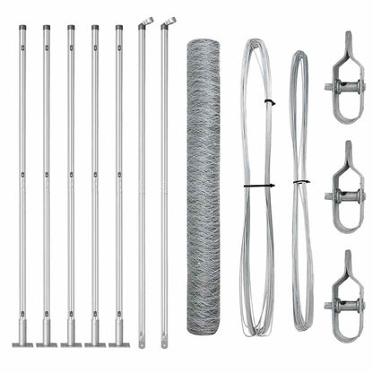 Afrasteringspaal Zilver 10 x 1,2 m (36 mm gaas) Staal