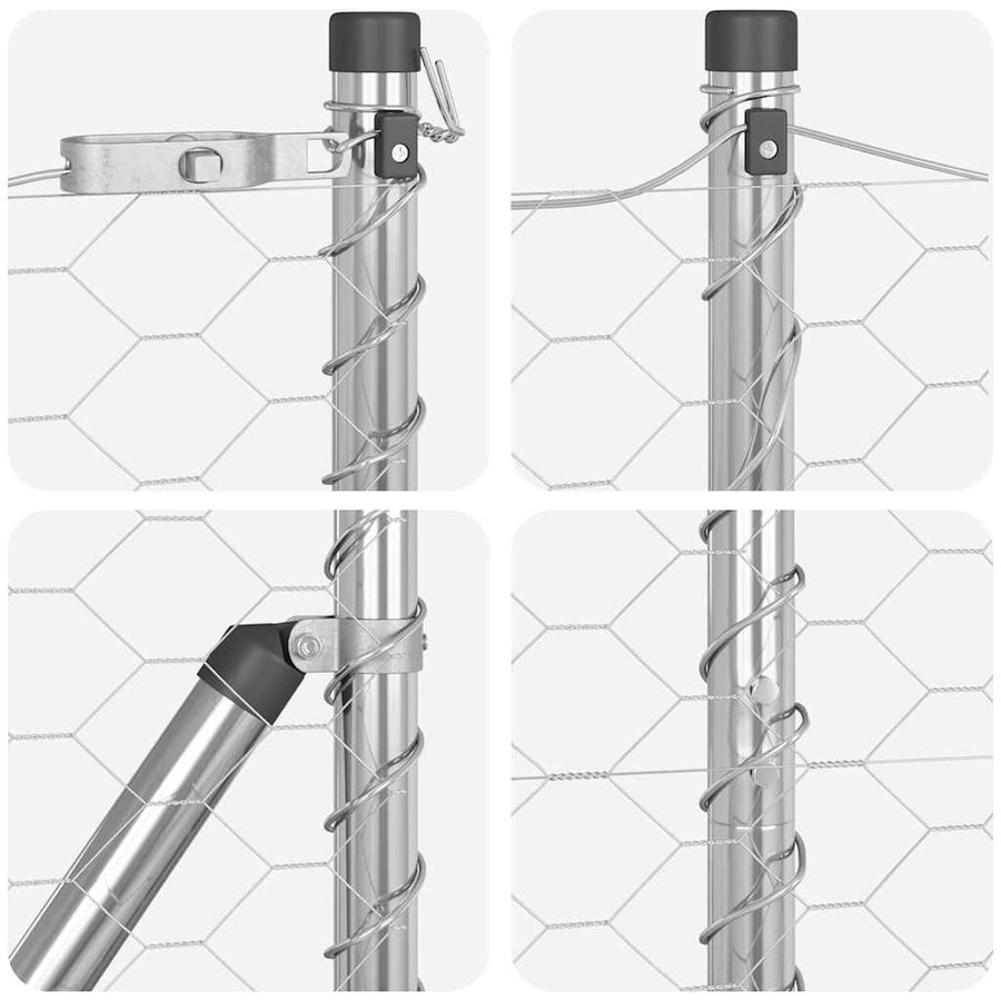 Afrasteringspaal Zilver 10 x 1,2 m (50 mm gaas) Staal
