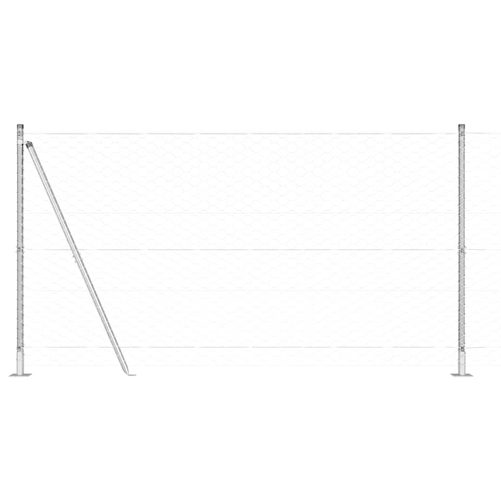 Afrasteringspaal Zilver 10 x 1,2 m (50 mm gaas) Staal