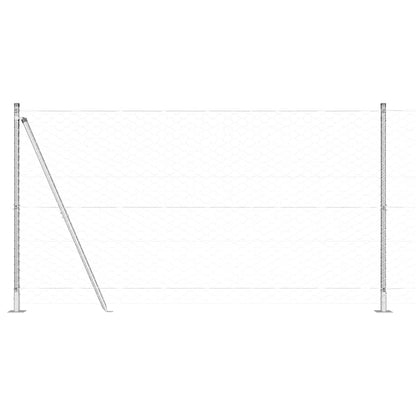 Afrasteringspaal Zilver 10 x 1,2 m (50 mm gaas) Staal