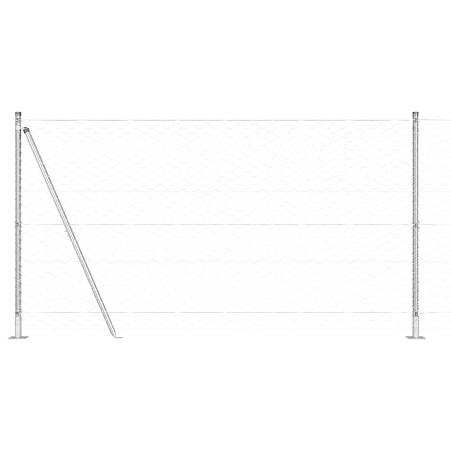 Afrasteringspaal Zilver 10 x 1,2 m (50 mm gaas) Staal