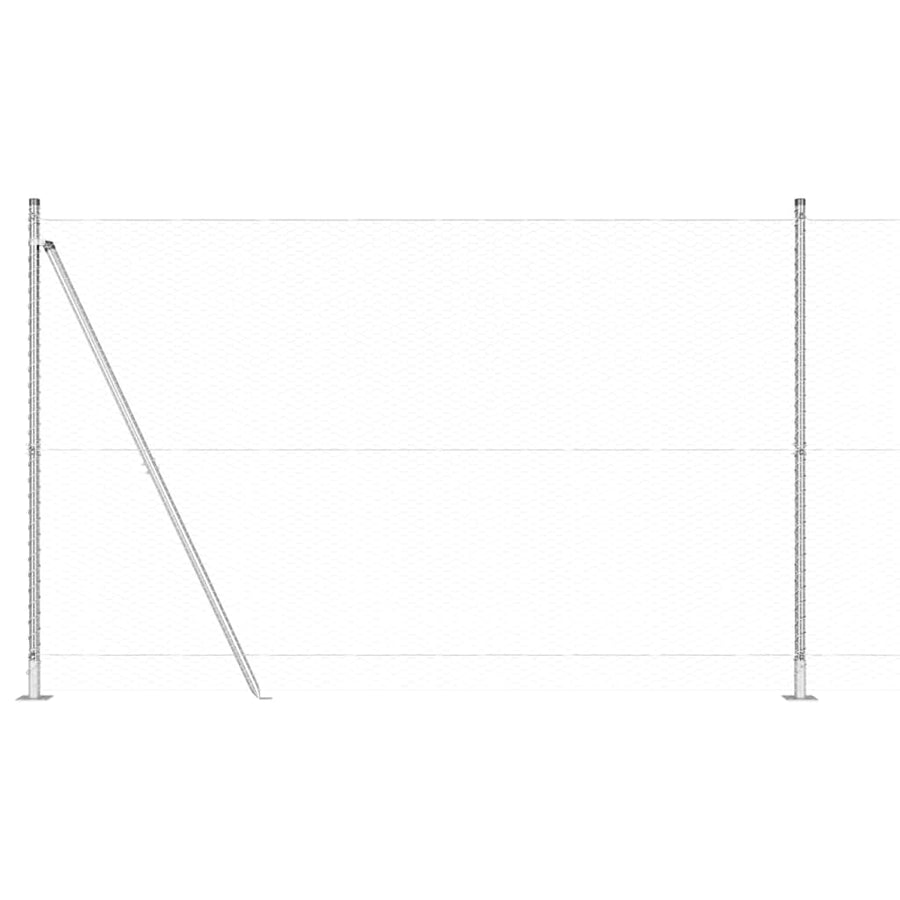 Afrasteringspaal Zilver 10 x 1,4 m (25 mm gaas) Staal
