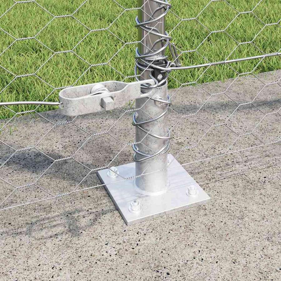 Afrasteringspaal Zilver 10 x 1,4 m (36 mm gaas) Staal