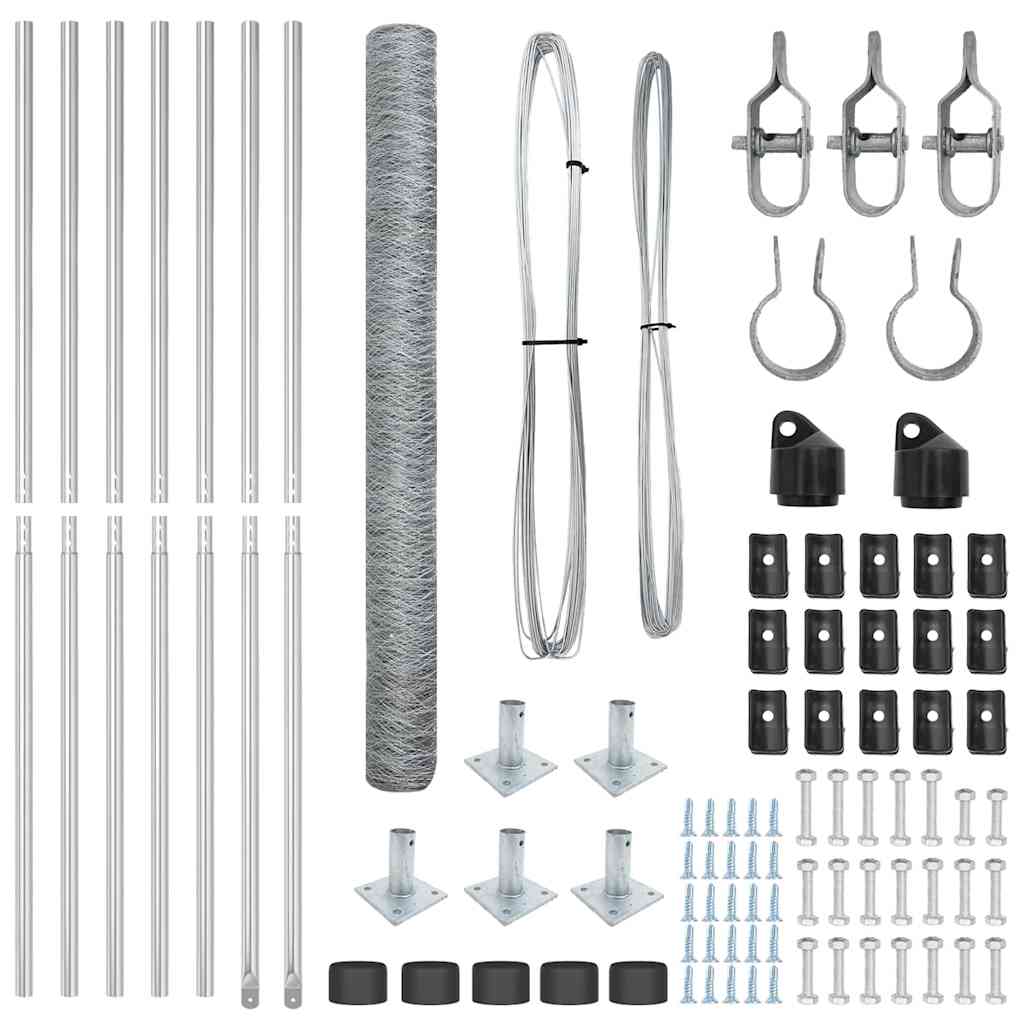 Afrasteringspaal Zilver 10 x 1,4 m (36 mm gaas) Staal