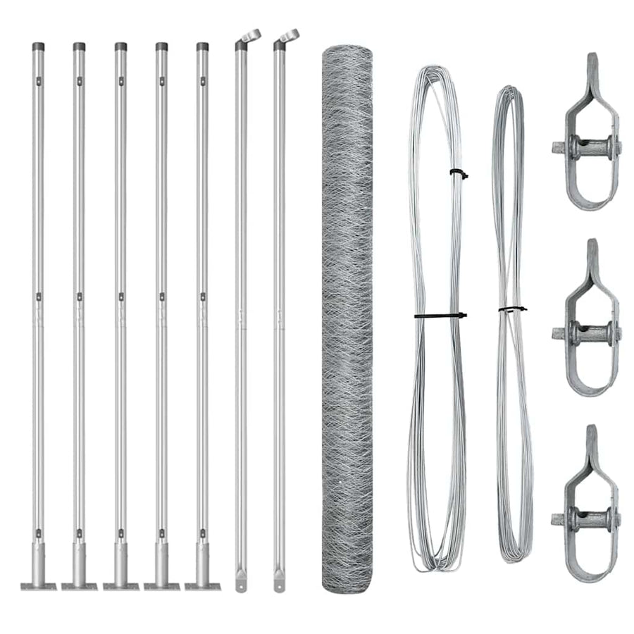 Afrasteringspaal Zilver 10 x 1,4 m (50 mm gaas) Staal