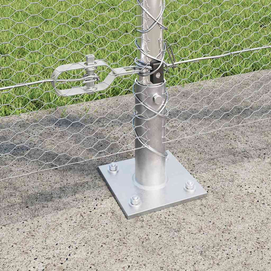 Afrasteringspaal Zilver 10 x 1,5 m (13 mm gaas) Staal
